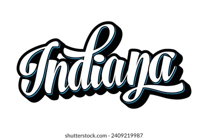 Indiana hand lettering design calligraphy vector, Indiana text vector trendy typography design