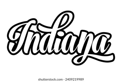 Indiana hand lettering design calligraphy vector, Indiana text vector trendy typography design