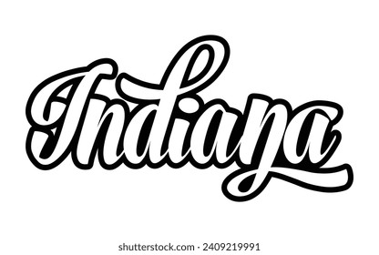 Indiana hand lettering design calligraphy vector, Indiana text vector trendy typography design