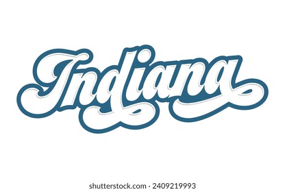 Indiana hand lettering design calligraphy vector, Indiana text vector trendy typography design