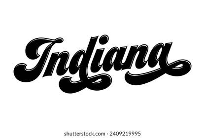 Indiana hand lettering design calligraphy vector, Indiana text vector trendy typography design