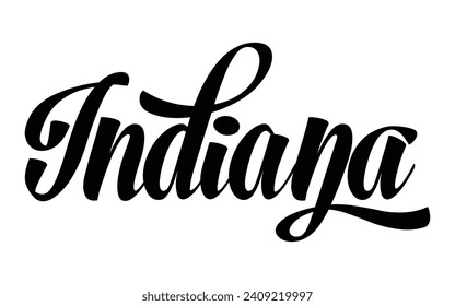 Indiana hand lettering design calligraphy vector, Indiana text vector trendy typography design