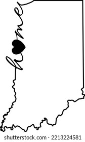 Indiana Home State Vector US Map