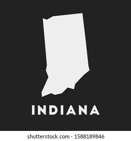 Indiana icon. Us state map on dark background. Stylish Indiana map with us state name. Vector illustration.