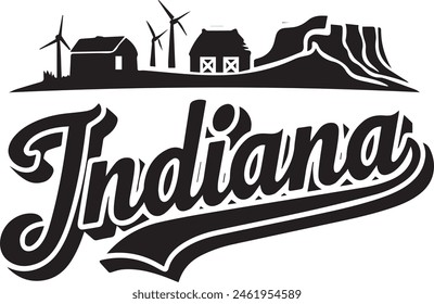 In: Indiana Landscape Vektorillustration Design