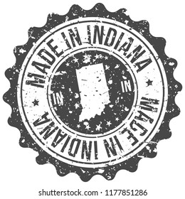 Indiana Made In Map Travel Stamp Icon City Design Tourism Export Seal