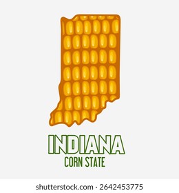 Mapa de Indiana com padrão de milho perfeito para impressão, vestuário, etc