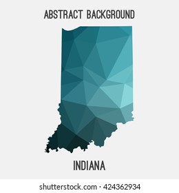 Indiana map in geometric polygonal style.Abstract tessellation,modern design background. Vector illustration EPS8