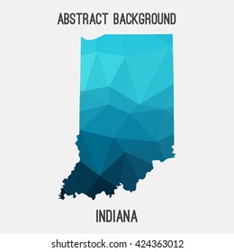 Indiana map in geometric polygonal style.Abstract tessellation,modern design background. Vector illustration EPS8
