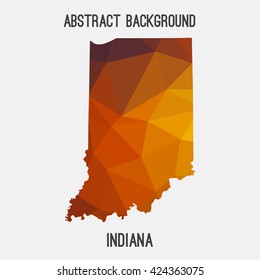Indiana map in geometric polygonal style.Abstract tessellation,modern design background. Vector illustration EPS8