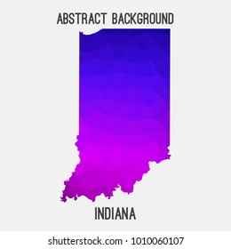 Indiana map in geometric polygonal,mosaic style.Abstract tessellation,modern design background,low poly. Vector illustration.