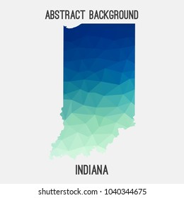 Indiana map in geometric polygonal,mosaic style.Abstract tessellation,modern design background,low poly. Geometric cover, mockup. Vector illustration.