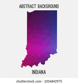 Indiana map in geometric polygonal,mosaic style.Abstract tessellation,modern design background,low poly. Geometric cover, mockup. Vector illustration.
