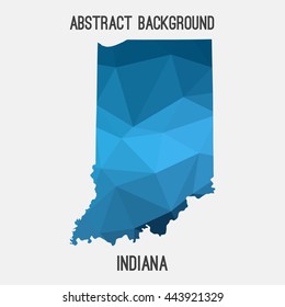 Indiana map in geometric polygonal,mosaic style.Abstract tessellation,modern design background. Vector illustration EPS8