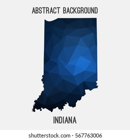 Indiana map in geometric polygonal,mosaic style.Abstract tessellation,modern design background. Vector illustration EPS8