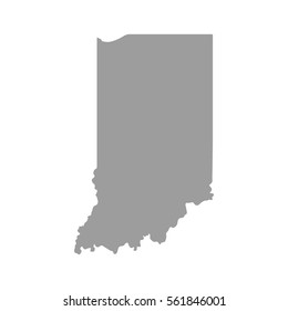 Indiana map in gray on a white background