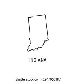 Indiana map icon isolated on white background. Vector illustration.