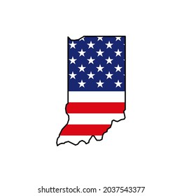 Indiana map icon. Indiana icon vector
