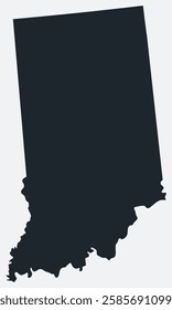 Indiana map. Just a simple border map. Shape of the state. Flat blank Indiana outline. Vector boundary illustration.