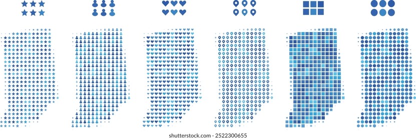 Indiana Map made from different icons