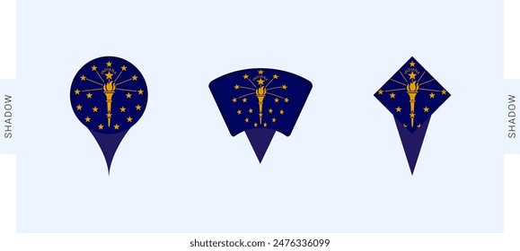 Indiana Map Markers Set. Perfect for projects related to Indiana, travel, geography, and international representation. Vector collection.