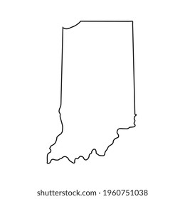 Mapa de Indiana sobre fondo blanco