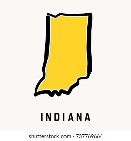 Indiana map outline - smooth simplified US state shape map vector.