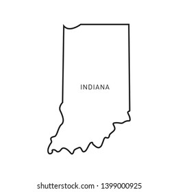 Indiana Map Outline Vector Design Template. Editable Stroke