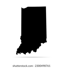 Indiana map shape, united states of america. Flat concept icon symbol vector illustration .