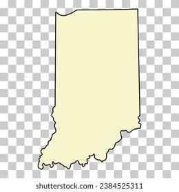 Indiana map shape, united states of america. Flat concept icon symbol vector illustration .