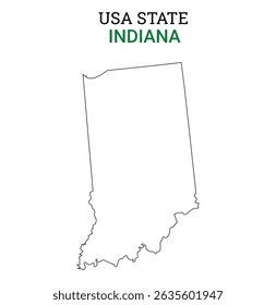 Indiana map of USA state. Indiana map vector illustration. Indiana vector map on white background.