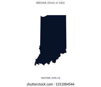 Indiana Map Vector Design Template