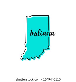 Indiana Map Vector Design Template