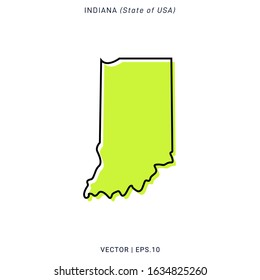 Indiana Map Vector Design Template