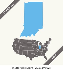 indiana map vector usa blank