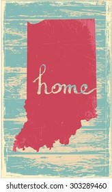 Indiana nostalgic rustic vintage state vector sign