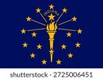 Indiana official state flag. Part of The United States of America. Clean design for print, web, or educational use. Vector illustration.