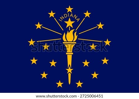 Indiana official state flag. Part of The United States of America. Clean design for print, web, or educational use. Vector illustration.