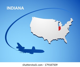 Indiana on USA map