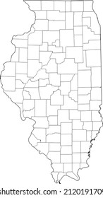 Indiana - Outline Map With Counties