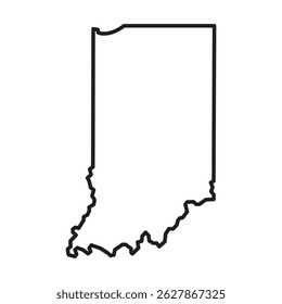 Mapa vetorial do contorno de Indiana - gráfico da borda do estado