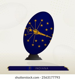 Indiana Rugby Ball on Rugby Kicking Tees with Modern Design. Illustration perfect for sports, national pride, and rugby-related projects.