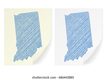 Indiana scribble map on a white background.