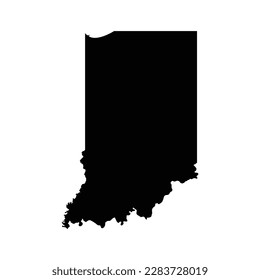 Indiana silhouette map icon vector.