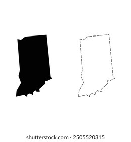 Indiana silhouettes maps vector transparent background