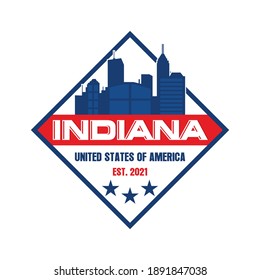 Vector de línea aérea Indiana , logotipo de rascacielos de Indiana