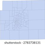 Indiana State Allen County vector Census Tract polygon based on Tiger 2020 Census Data