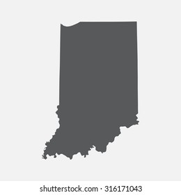 Indiana state border map.