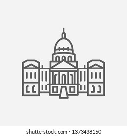 Indiana state capitol icon line symbol. Isolated vector illustration of  icon sign concept for your web site mobile app logo UI design.