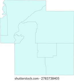 Indiana State Carroll County vector Census Tract polygon based on Tiger 2020 Census Data